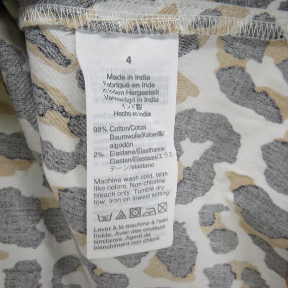 J Crew Dress Womens 4 Leopard Belted Long Sleeve Button Front Cotton A5328 - Picture 6 of 13